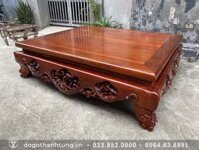 Sập gỗ gõ Nam Phi đục ba bông kênh bong cực đẹp – bác Hưng, Thanh Hóa