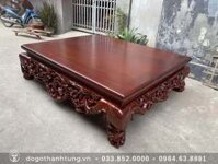 Sập gỗ gõ Nam Phi đục Ngũ Phúc Mai Điểu vân vip – anh Giang (Nam Định)