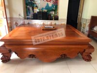 Sập gỗ gụ Nam Phi 180x220cm chân 24 cổ liền (Chú Hoàng, Ninh Bình)
