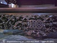 Sập gụ 1m6x2m đục mai thọ tam diện mặt 2 lá – chú Đăng (Vĩnh Phúc)