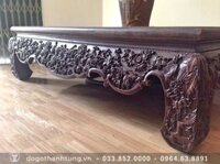 Sập gụ đục nảy nền hoa hồng đẹp lạ 1m6x2m – bác Tài (Quảng Nam)