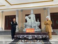 Sập gụ khảm trai 1m8x2m4 hàng đặt của chùa Huống, Thái Nguyên