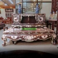 Sập gụ tủ chè gỗ gụ khảm liên chi – Bảo Áp Xuyên Liên