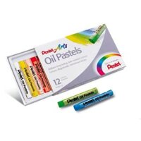 Sáp Màu Dầu Pentel Oil Pastel 12 màu PHN-12  Màu Sắc Tươi Sáng  An Toàn Không Độc Hại