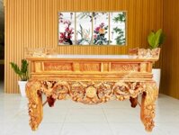 Sập Thờ Gỗ Gõ Chạm Mai Điểu - ST904