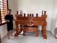 Sập Thờ Tứ Linh Chân 20 Gỗ Sồi Nga ( Chị Thảo – Hà Nam )