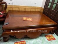 Sập trơn chân quỳ dạ cá 1m8 * 2m2 gỗ gụ Nam Phi hàng cổ liền – anh Doanh (Hà Nam)