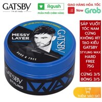 Sáp vuốt tóc nam nữ thơm tạo kiểu mềm giữ nếp chính hãng nhật bản Gatsby Wax Hard Free hộp xanh 75g không bết rít giá rẻ