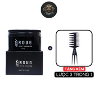 Sáp vuốt tóc Roug Đen 90gr, Roug Trắng 90gr cao cấp Singapore + Tặng Lược 3 Trong 1 ROUG Màu Đen