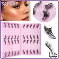 Sapnap 20 Đôi Nửa Mi, Lông Mi Giả Mắt Mèo Mềm Tự Nhiên, Dụng Cụ Trang Điểm Mắt Chồn Dài Wispy Band Giả Lông Mi Nối Mi