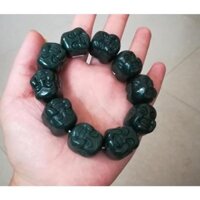 Sapphire Đầu Phật Vòng Tay Nam Hai Mặt Cười Phật Đen Ngọc Vòng Tay Xanh