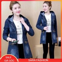 [SARA] ÁO KHOÁC JEAN FORM DÀI CÓ NÓN VN