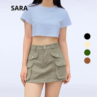 [SARA VIỆT NAM] Chân Váy Ngắn Kaki Túi Hộp Mã TD022