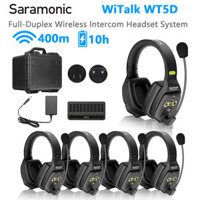 Saramonic WiTalk Hệ Thống Liên Lạc Nội Bộ Không Dây Song Công Hoàn Toàn 5 Người WT5D 1312ft Đàm Thoại Nhóm Giao Tiếp Nhóm Với 1 Tai Nghe Điều Khiển Từ Xa & 4 Có Thể Sạc Lại Để Làm Phim Sự Kiện Thể Thao Liên Lạc Đoàn Sản Xuất