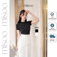 Sasy Top MISOO - ÁO THUN GIẢ CORSET, Mềm Mại Co Giãn Tốt, Ôm Body, Hack Eo Tôn Dáng MS06A