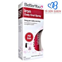 Sắt BetterYou Iron Daily Oral Spray Anh 25ml Dạng Xịt (1 tuổi)