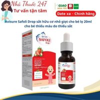 Sắt cho bé Avisure Safoli Drop sắt hữu cơ nhỏ giọt cho bé lọ 20ml cho bé thiếu máu do thiếu sắt