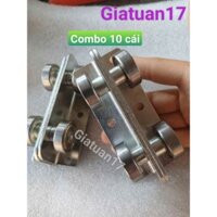 (Sắt dày) Combo 10 cái Bánh xe dày, tải nặng chịu lực treo cửa lùa, mái xếp dùng chạy máng cao 3cm rộng 4cm(4.5cm)