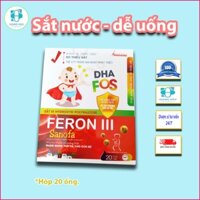 SẮT FERON 3 HỘP 20 ỐNG SẮT NƯỚC DỄ HẤP THU BỔ SUNG SẮT ACID  FOLIC CHO TRẺ EM THIẾU MÁU DO THIẾU SẮT