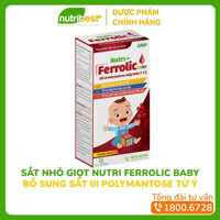 Sắt nhỏ giọt Nutri Ferrolic hương dâu tự nhiên – Bổ sung sắt III Polymantose nhập khẩu Ý