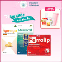 Sắt sinh học Ferrolip canxi tảo biển Menacal DHA Hymega dành cho mẹ bầu và sau sinh hỗ trợ bổ sung sắt canxi và DHA