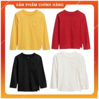 SAT01 Set 4 Áo thun GAP dài tay bé trai có túi, chất thun cotton mềm đẹp