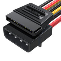 SATA Power Adapter Cable 4pin to 15pin One to One Extension Cable Hard Disk Drive Power Cable Connector 0.2m ShengweiS