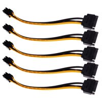 SATA Power Adapter Cable 5Pack SATA 15Pin to 6Pin Power Cable Cord Wires