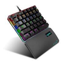 SATIOK (Blue Switch) One-Handed Mechanical Gaming Keyboard, with Wrist Rest, RGB Backlit 35 Keys Wired Single-Handed Game Keypad for LOL/PUBG for M...