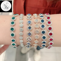 [Sáu màu] Vòng tay nút kim cương Swarovski Vòng tay nữ Pha lê La Mã vòng tay nữ