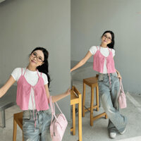 (SAU TẾT, ĐỦ SIZE) Áo 2 dây kiểu babydoll họa tiết hoa nhí cột nơ xinh xắn_Sunny Top