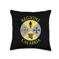 Sauce On Sunday: Italian Heritage Gifts & Apparel Proud Italian - Calabrese T Shirt Calabria Italy Flag Throw Pillow, 16x16, Multicolor