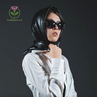 [Saymakerlace] Khăn quàng cổ đầu cho nữ Mùa đông Tam giác bằng da PU Khăn quàng cổ Trang trí Quà tặng