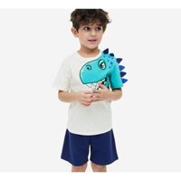 (SB 113) Bộ quần áo khủng long cotton bé trai phong cách hàn quốc (12-28kg)