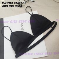 SB02 Bra phi bóng lưng thun đen / trắng - Satin Seamless Wire Free Triangle Cup Bra - SB02