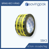 SBK3 - Combo 12 cuộn băng keo Hàng dễ vỡ giá rẻ - Vàng đen - 4.7cm x 6 cuộn/ 1.2kg