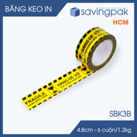 SBK3B - Combo 12 cuộn băng keo Hàng dễ vỡ giá rẻ - Vàng đen - 4.7cm x 6 cuộn/ 1.2kg