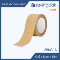 SBKG1N - 4.5cm x 35m - 12 cuộn băng keo giấy Kraft da bò mặt nhám viết được - Băng dính đóng hàng