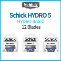 Schick HYDRO 5 Dao cạo 12 lưỡi nạp lại, Dao cạo an toàn có tông đơ lật cho râu ria mép nam