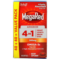 Schiff MegaRed Advanced 4 In 1 500 mg 80 Softgels