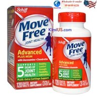 Schiff Move Free Advanced 120v Glucosamine + Chondroitin + MSM - Thuốc bổ xương khớp cao cấp từ Mỹ