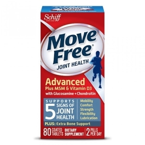Schiff® Move Free Advanced plus MSM & vitamin D3 - 80 viên, bổ xương khớp, hỗ trợ điều trị bệnh thoái hóa khớp