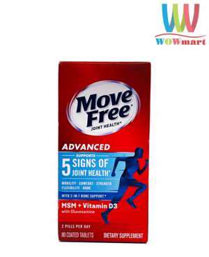 Schiff® Move Free Advanced plus MSM & vitamin D3 - 80 viên, bổ xương khớp, hỗ trợ điều trị bệnh thoái hóa khớp