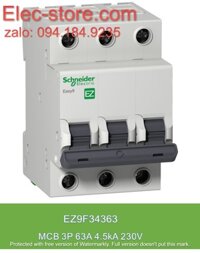 Schneider EZ9F34263 - Easy9 MCB - 3P 63A - C curve - 4500 A - 230 V