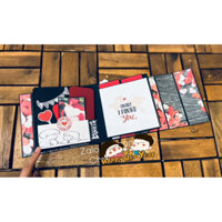 scrapbook handmade 15x15cm- chủ đề LOVE- album dán ảnh handmade- quà tặng ý nghĩa