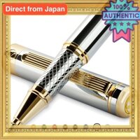Scriveiner Premium Rollerball Pen (Silver Chrome) Attractive Beauty 24K Gold Finish Schmidt Ink with Refill Silver Chrome