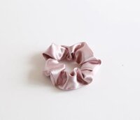 Scrunchies dây cột tóc lụa đơn sắc - Hồng đất