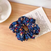 Scrunchies Vải Cotton Hoa Nhí Nhiều Màu Sắc - Hoa Nhí Xanh