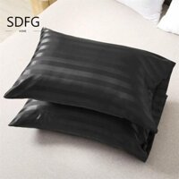 Sdfg 1 Cặp Vỏ Gối Sọc Jacquard, Chất Liệu Giặt Vỏ Gối Lụa Giả Mềm Mại, Vỏ Gối Chăn Ga Gối 51x76cm Microfiber Thoải Mái Vỏ Gối Dành Cho Người Lớn Trẻ Em