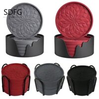 Sdfg 6 / 10 Bộ Coaster Đồ Uống, Miếng Lót Cốc Silicon Tròn, Tấm Lót Để Bàn Bảo Vệ Chống Trơn Trượt Với Đế Thảm Trà Cho Đồ Uống Nóng Hoặc Lạnh